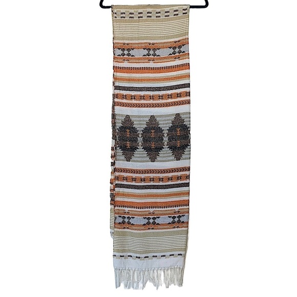 𝅺CHARMING Charlie Southwest Print Fringed Scarf or Wrap - Picture 3 of 11
